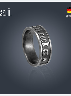 cai复古925银摇滚风男士戒指