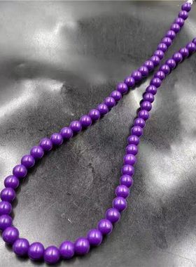老紫云母色项链塔链香芋紫色玉石圆珠塔链女款饰品玉器