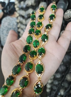 奢华气质宝石手链高级感轻奢蓝色锆石水晶满钻大码珠宝设计手饰女