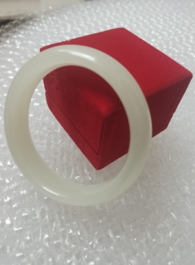 天然新疆和田羊脂白玉手镯正品和田白玉手镯玉镯子女玉石手镯礼盒