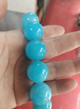 天河石散珠纯天然天河石手串大颗粒原石油润蓝色精品原石