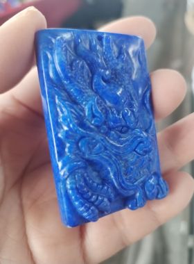 青金石平安无事牌吊坠龙挂件流行饰品毛衣链配饰平安无事牌