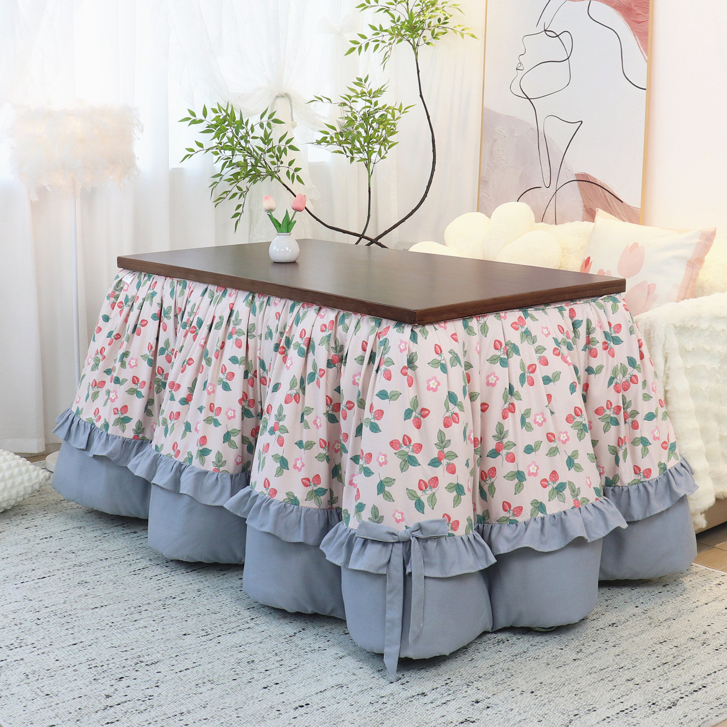 新款加厚可脱胆拆洗烤火被罩长方形烤火桌子被罩套电炉罩被套,淘宝优惠券,粉丝福利购,淘宝优惠卷