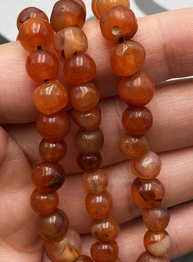 非洲贸易珠 清代老玛瑙  古玩古珠项链 文玩配珠diy散珠