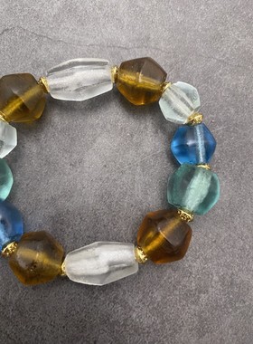 非洲贸易珠 海丝老琉璃手串 女生饰品 夏天小新清百搭时尚手链