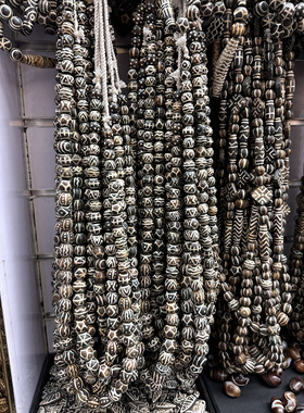 缅甸邦迪克手串树化玉硅化木DIY邦提克珠圆珠西藏天珠旁系项链