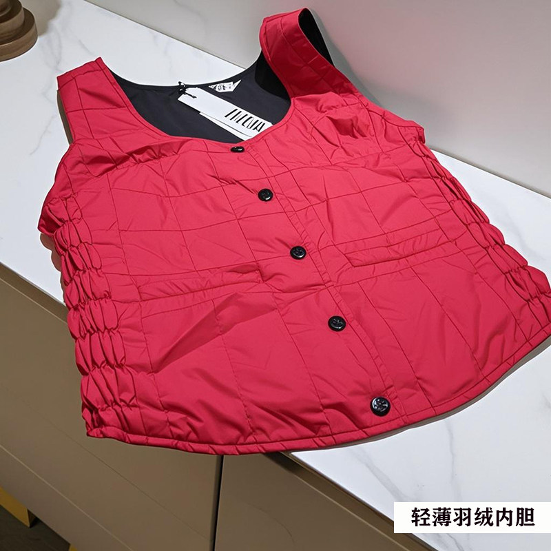 飞雁羽绒服马甲女背心内穿贴身显瘦修身轻薄羽绒内胆加绒保暖马夹