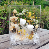 Yongsheng Flower acrylic transparent hollow photo frame flower box diy material bag group to build handmade activities Teachers Day gift