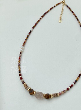 2025夏季新款美拉德天然石天然珍珠项链百搭高级锁骨链颈链配饰品