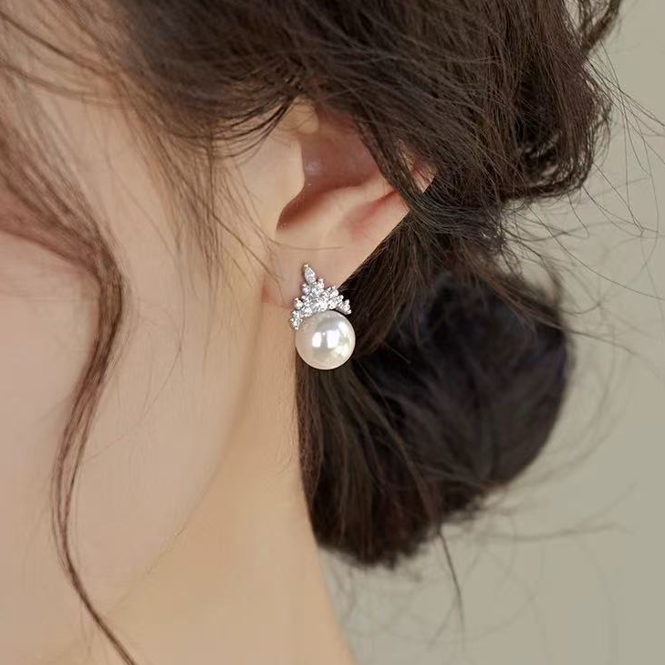 铂金PT900锆石9-10mm海水珍珠耳钉配件气质冰雪女王裸珠耳环空托,淘宝优惠券,粉丝福利购,淘宝优惠卷
