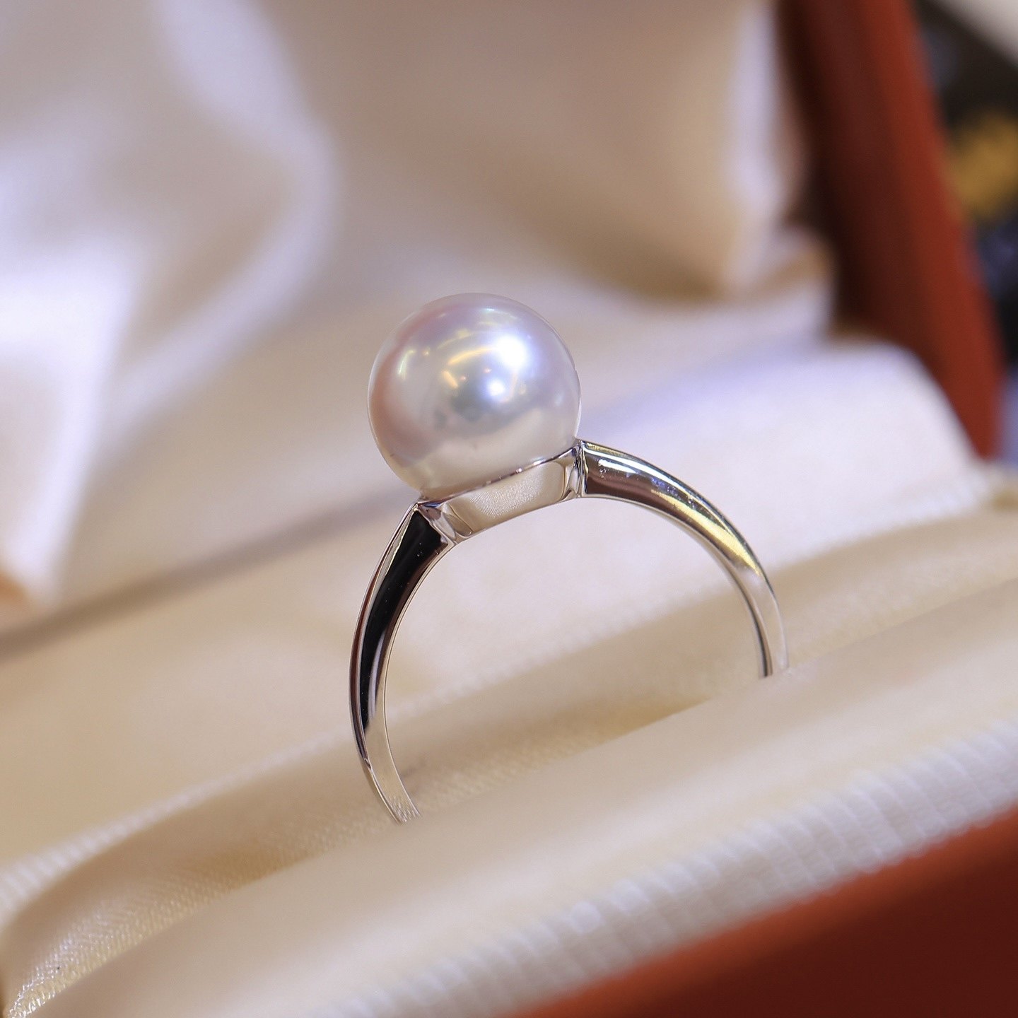 PT900铂金配件9-10mm天然珍珠DIY戒指空托光版厚金简约低调百搭款,淘宝优惠券,粉丝福利购,淘宝优惠卷
