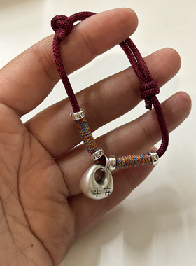 本命年红绳手链编织绳999纯银平安 福转运男女情侣红色手绳