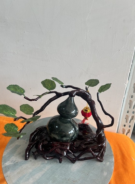 九龙壁华安玉葫芦杜鹃花根雕摆件寓意纳福镇宅，福禄绵长乔迁送礼