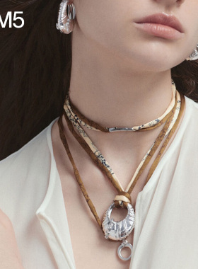 克拉双层真丝长链高级复古