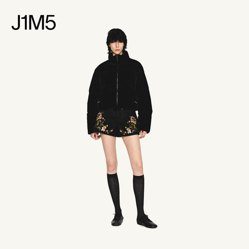【正品授权】INTO THE EAST 25秋冬 丝绒立领羽绒服/花柄刺绣短裤 - 图1