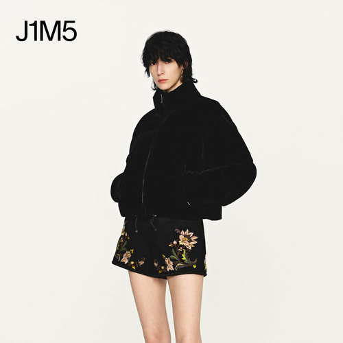 【正品授权】INTO THE EAST 25秋冬 丝绒立领羽绒服/花柄刺绣短裤 - 图0