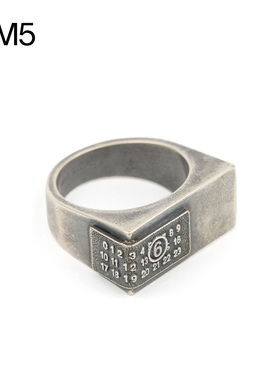 擦色方形钢印戒百搭潮流