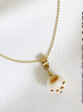 HAPPY原创设计炭烤猫爪项链