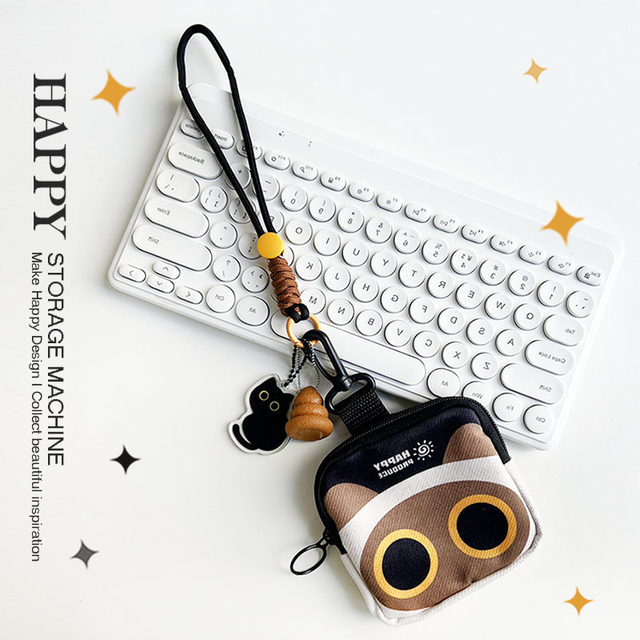 HAPPY ຕົ້ນສະບັບທີ່ຫນ້າຮັກ Siamese cat carry-on bag coin purse portable students portable all-match headphones sundry storage