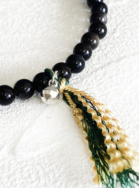 HAPPY通用小黑猫铃铛手串