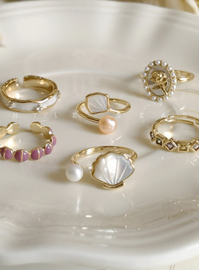 珍珠戒指女小众设计高级感