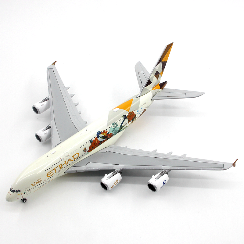 JC Wings XX4279阿提哈德航空空客A380 A6-APG合金飞机模型1/400-图1