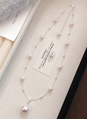 满天星珍珠项链配饰女夏季锁骨链轻奢小众高级感不掉色颈链饰品