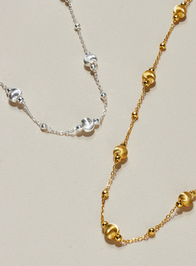 AHCHOO 静奢风S925纯银手工爆爆闪猫眼珠链条项链小众高级锁骨链