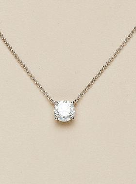 AHCHOO 超S静奢2克拉莫桑石钻项链简约设计高级感925银锁骨链女