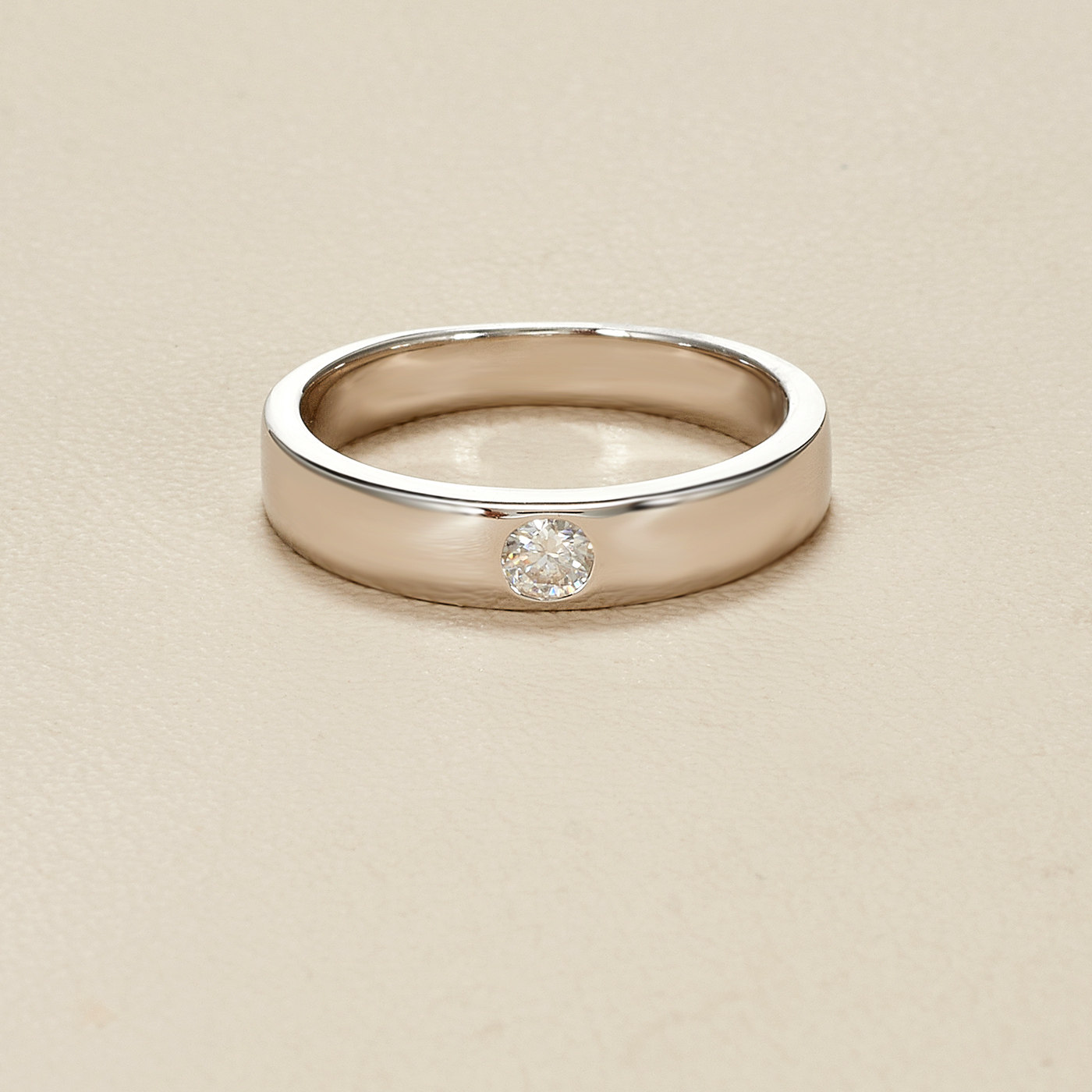 AHCHOO Quiet Luxury Commuting Versatile Round Diamond Moissanite Ring Simple Advanced S925 Silver Ring Women's Gift