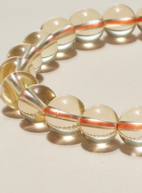 AHCHOO 天然黄水晶手链聚财转运手串高级感招财玉石单圈黄色串珠