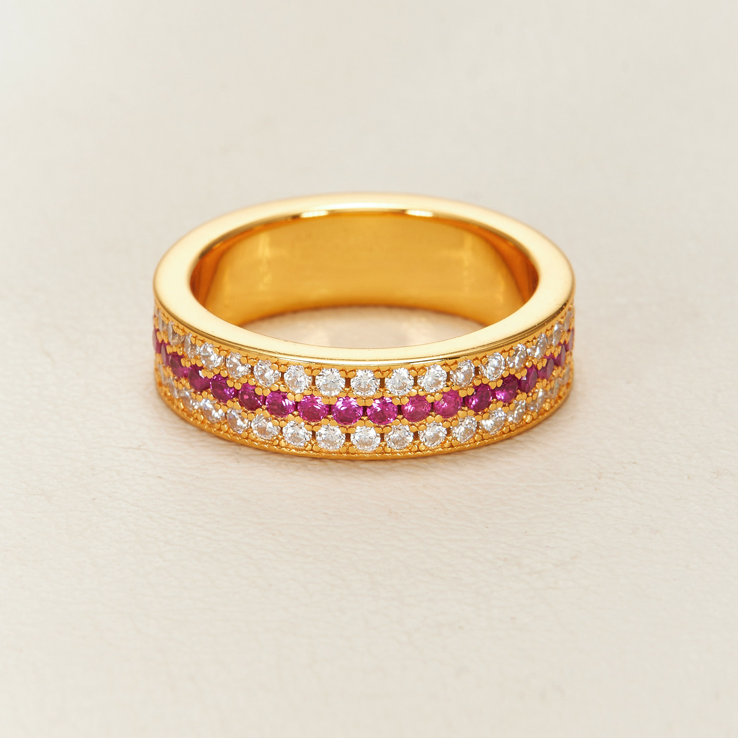 AHCHOO classic red corundum diamond ring S925 sterling silver ruby passepartout diamond ring for women diamond gift
