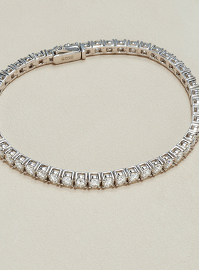 AHCHOO 静奢经典四爪满圈1克拉莫桑石手链S925纯银网球链手环送礼