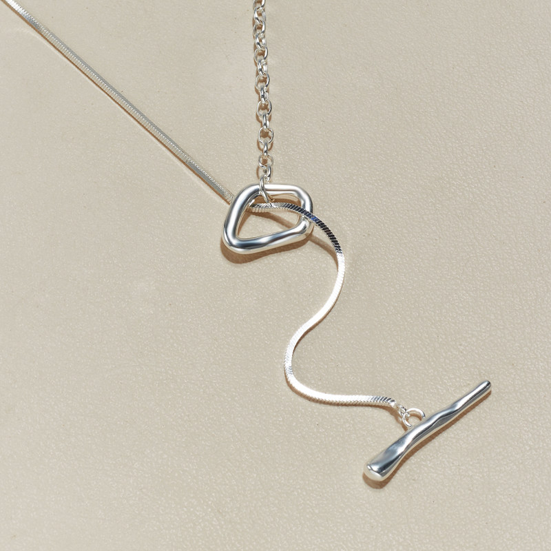 AHCHOO 通体S925纯银长款毛衣链小众设计高级感OT扣手工拼接项链,淘宝优惠券,粉丝福利购,淘宝优惠卷