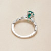 AHCHOO high-end 1.5 carat cultivated Paraiba stone green water drop ring moissanite white gold ring for women