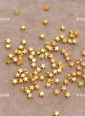 保色合金五角星隔珠diy手链项链