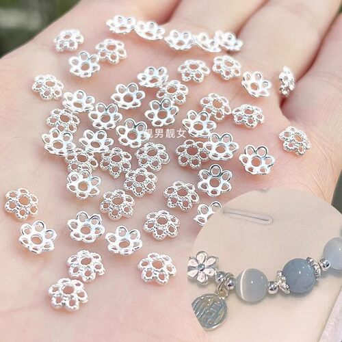 包邮6mm镂空合金花托隔珠隔片垫片串珠吊坠菩提子手工diy饰品配件 - 图1