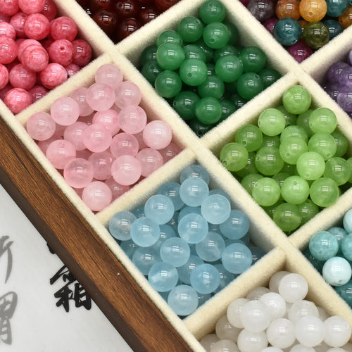 天然石串珠散珠手工DIY手链手串项链配件多彩圆形珠子饰品材料 - 图1