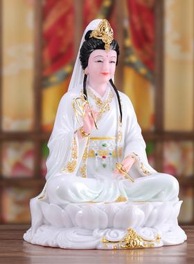 汉白玉观音菩萨佛像妙善坐莲