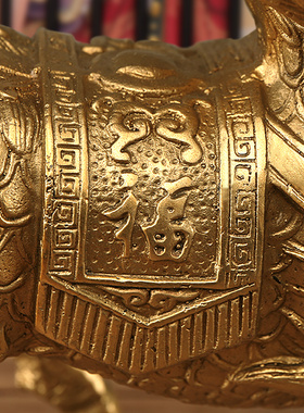 信扬黄铜镇宅家居铜麒麟