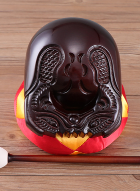 信扬家居静心桂柚木中式木鱼摆件