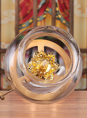 琉璃油灯 家用室内酥油灯 佛前供佛莲花防风无烟苏油长明灯盏供灯