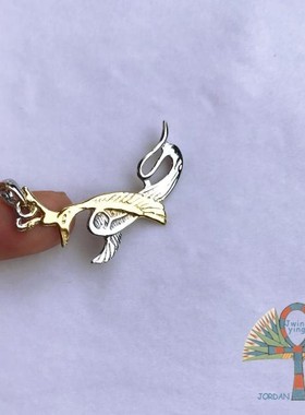 流行古埃及手工银饰首饰贝努鸟不死鸟苍鹭甲虫项坠吊坠