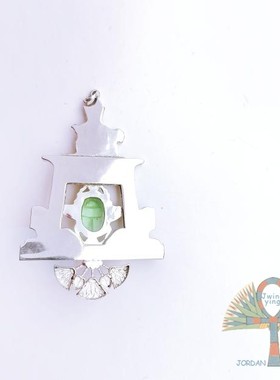 新品稀有款埃及进口手工银饰复古镶嵌圣甲虫睡莲埃及艳后组合吊坠