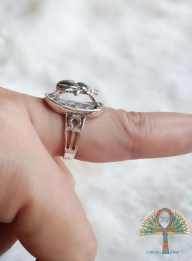 埃及男女银古埃及风手工戒指