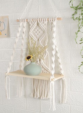 ins风隔板挂毯置物架背景墙饰