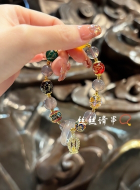 杭州香积玛瑙五路财神手串女轻奢ins小众设计高级感手链正品代请