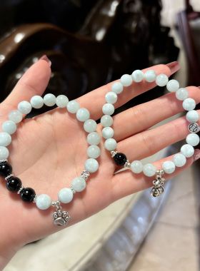 杭州香积海纹石猫爪手串女款轻奢ins小众设计高级感手链正品代请