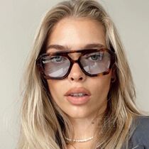 Fashion Pilot Oversized Sunglases For Women New Double Brid