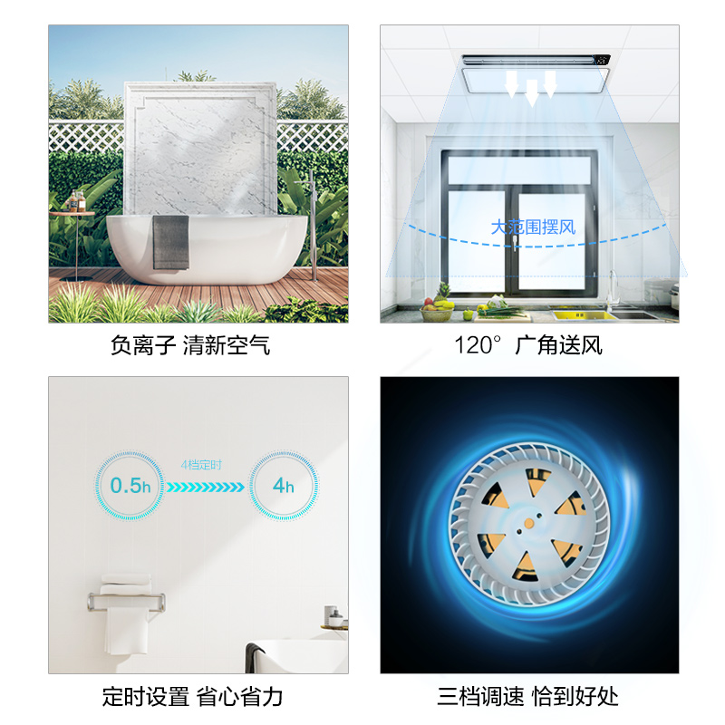 欧普照明厨房凉霸照明二合一集成吊顶嵌入式专用冷霸吹风扇冷风机 - 图3